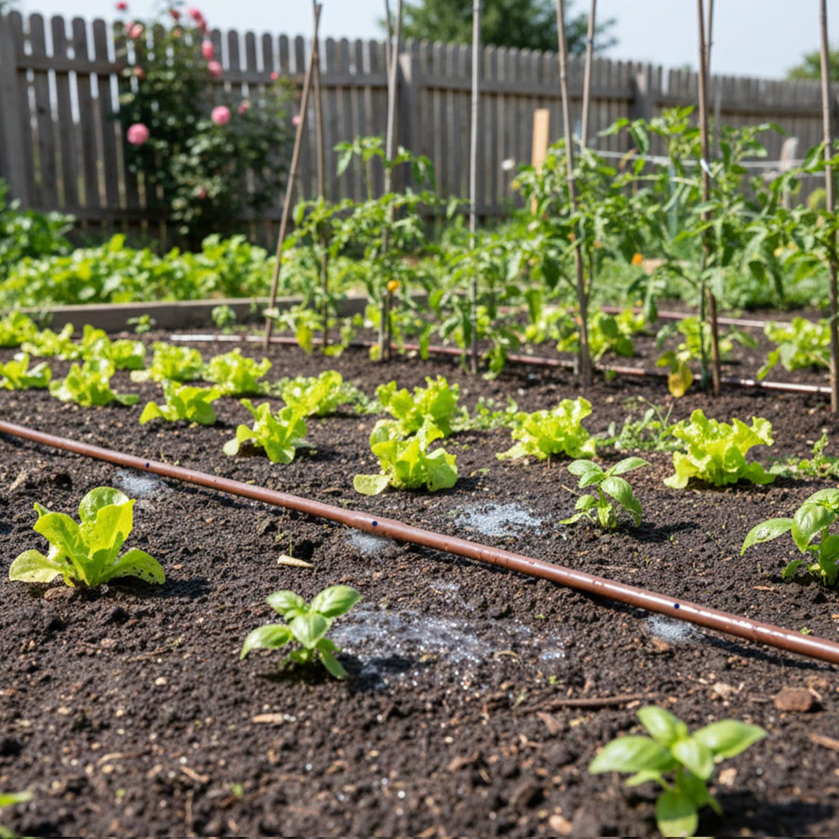 La Farah UV-resistant dripline withstands sun and weather for longevity.