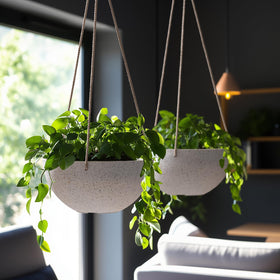 LA JOLIE MUSE concrete-like finish planter with lightweight design.