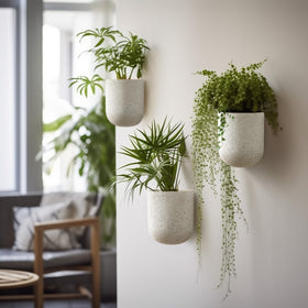 LA JOLIE MUSE minimalist white wall planters enhance hallway or window nook decor.