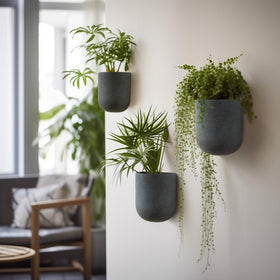LA JOLIE MUSE pocket-hanging-planter weathered-gray suits outdoor patios.