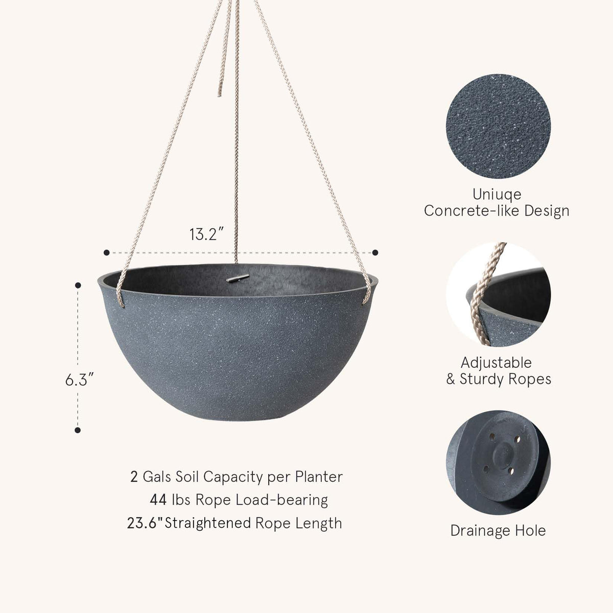 Set of two outdoor planters in a contemporary industrial style for balcony decor.