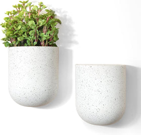LA JOLIE MUSE wall-hanging pocket planter in white for compact indoor plant displays.