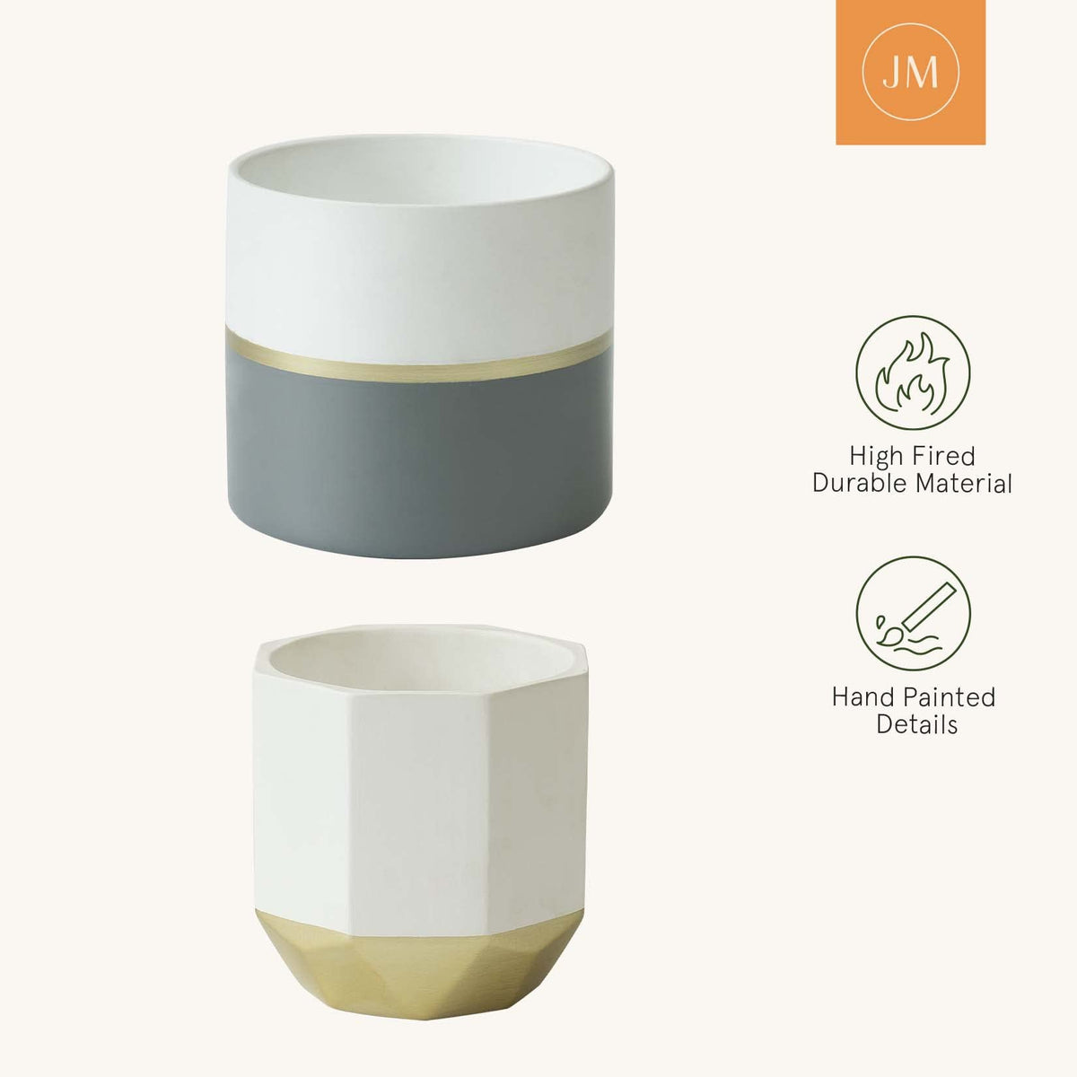 LA JOLIE MUSE weather-resistant ceramic planter keeps its elegance year-round
