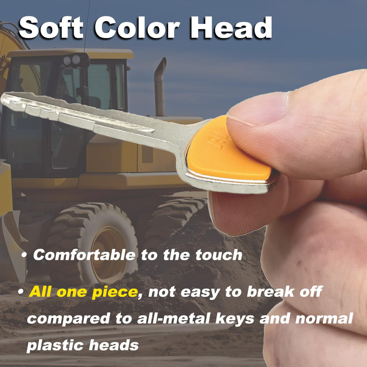 La Macaza Komatsu keys with durable metal construction withstand tough jobsite use.