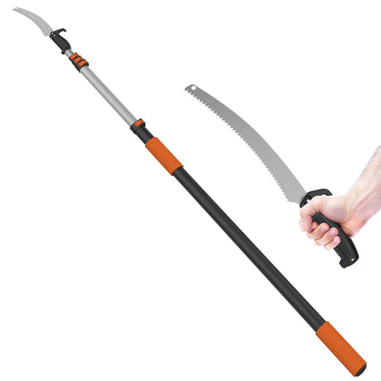 LAANPOLE 26ft pole saw extended reach for tall branches pruning.