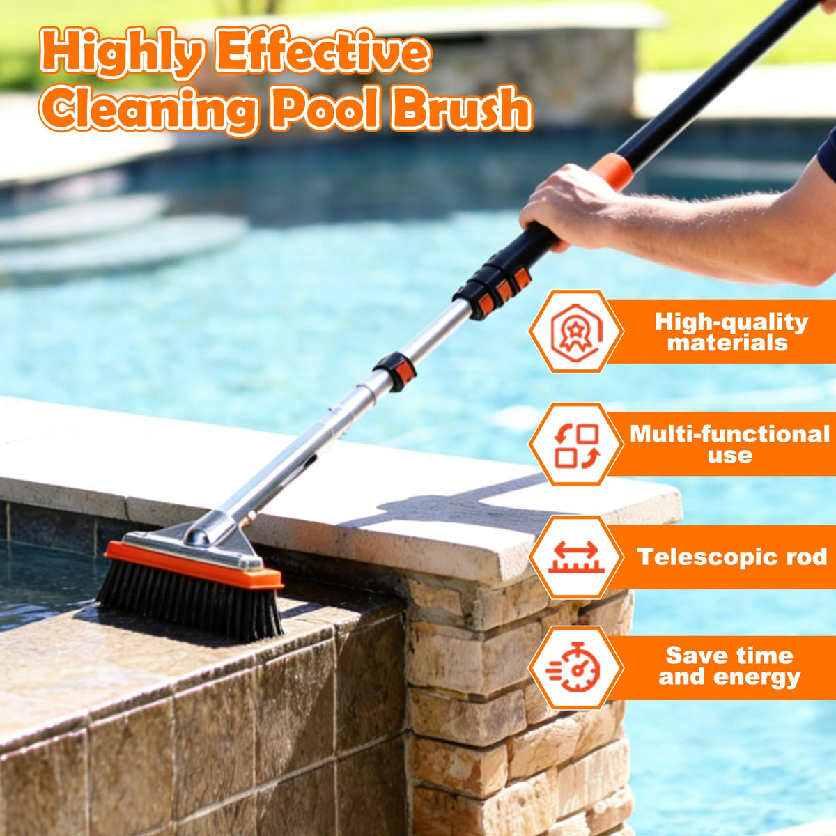 LAANPOLE handheld pool brush provides lightweight control for precise cleaning.