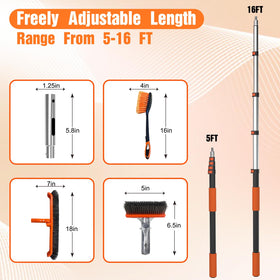 LAANPOLE rotatable brush head adapts angle for hard-to-reach corners.