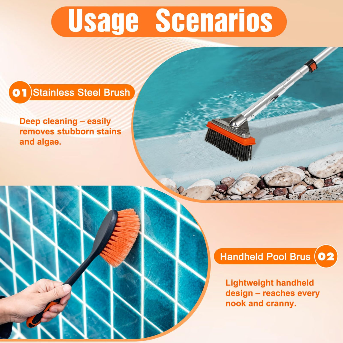 LAANPOLE wide compatibility ensures fits most pool poles with ease.