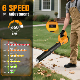 Laapee leaf blower with 2x4.0Ah batteries for extended outdoor tasks.