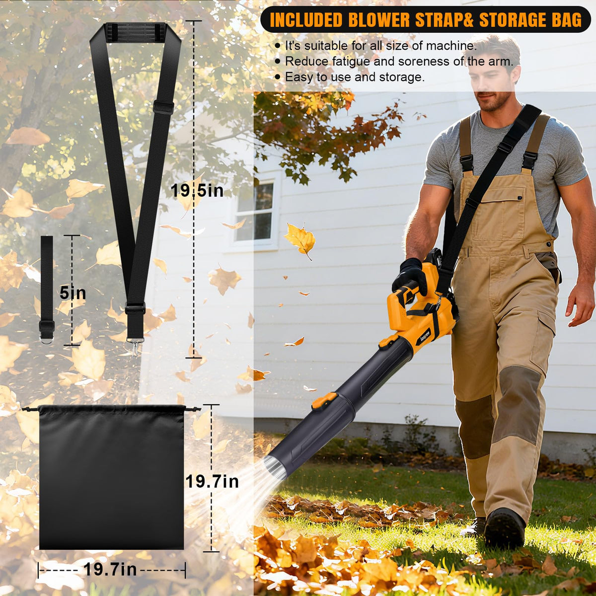 Laapee leaf blower extended nozzles reach tight spots and large areas.