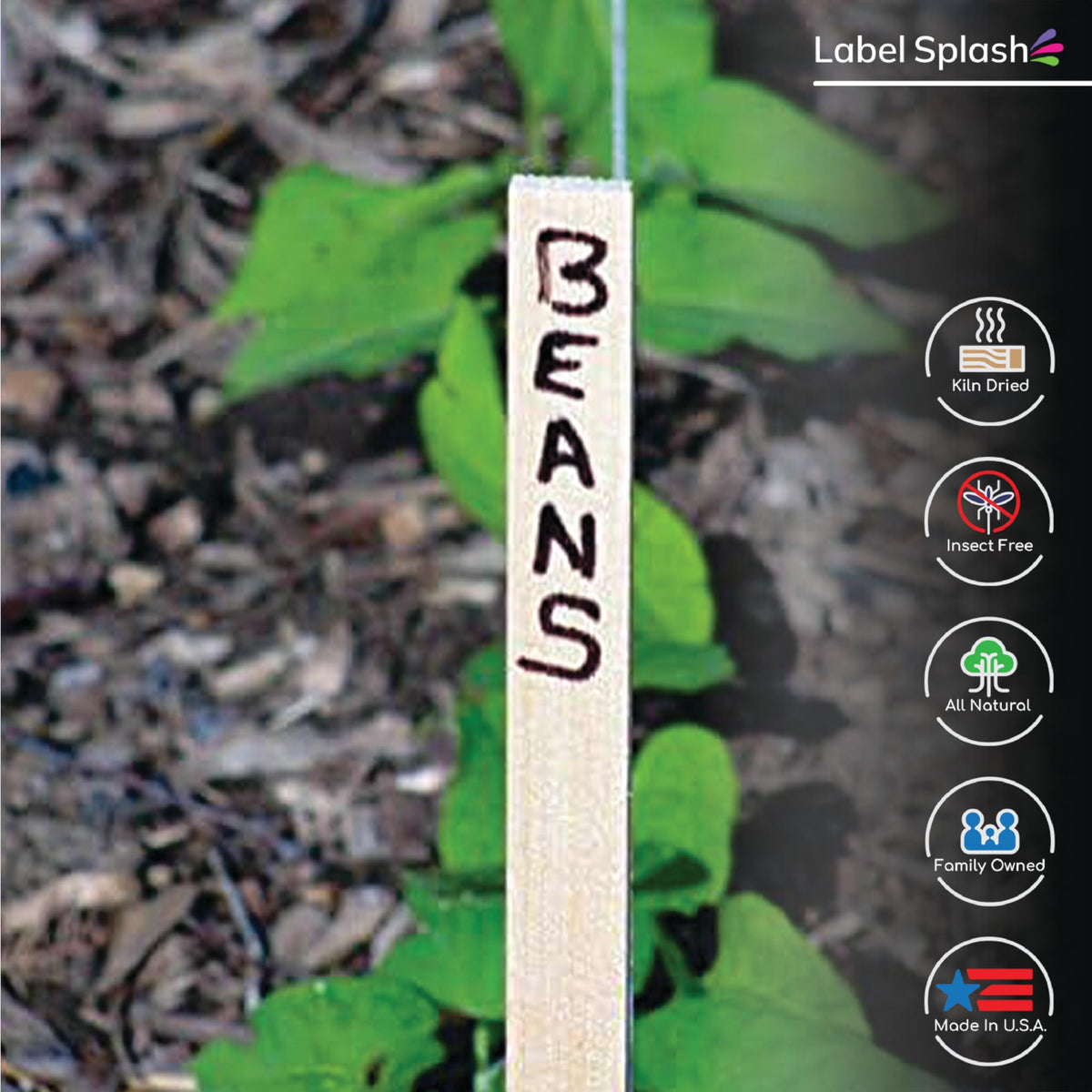 Label Splash vegetable marker stake marking garden rows clearly