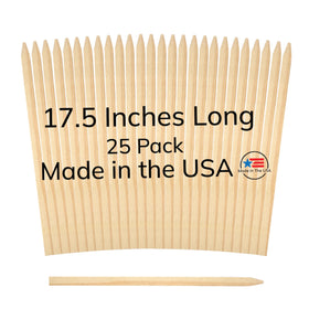 Label Splash 25-pack wooden garden stakes 17.5-inch for clear garden labeling.