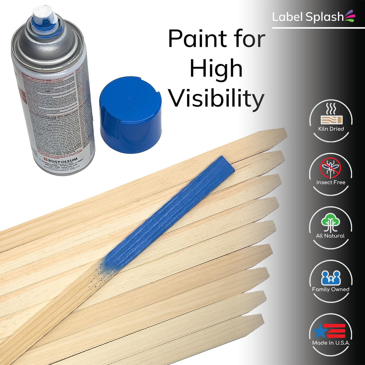 Label Splash indoor and outdoor stakes suitable for rows, signs, and projects.