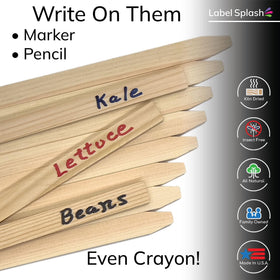 Label Splash write-on stakes accept markers for easy plant labeling.