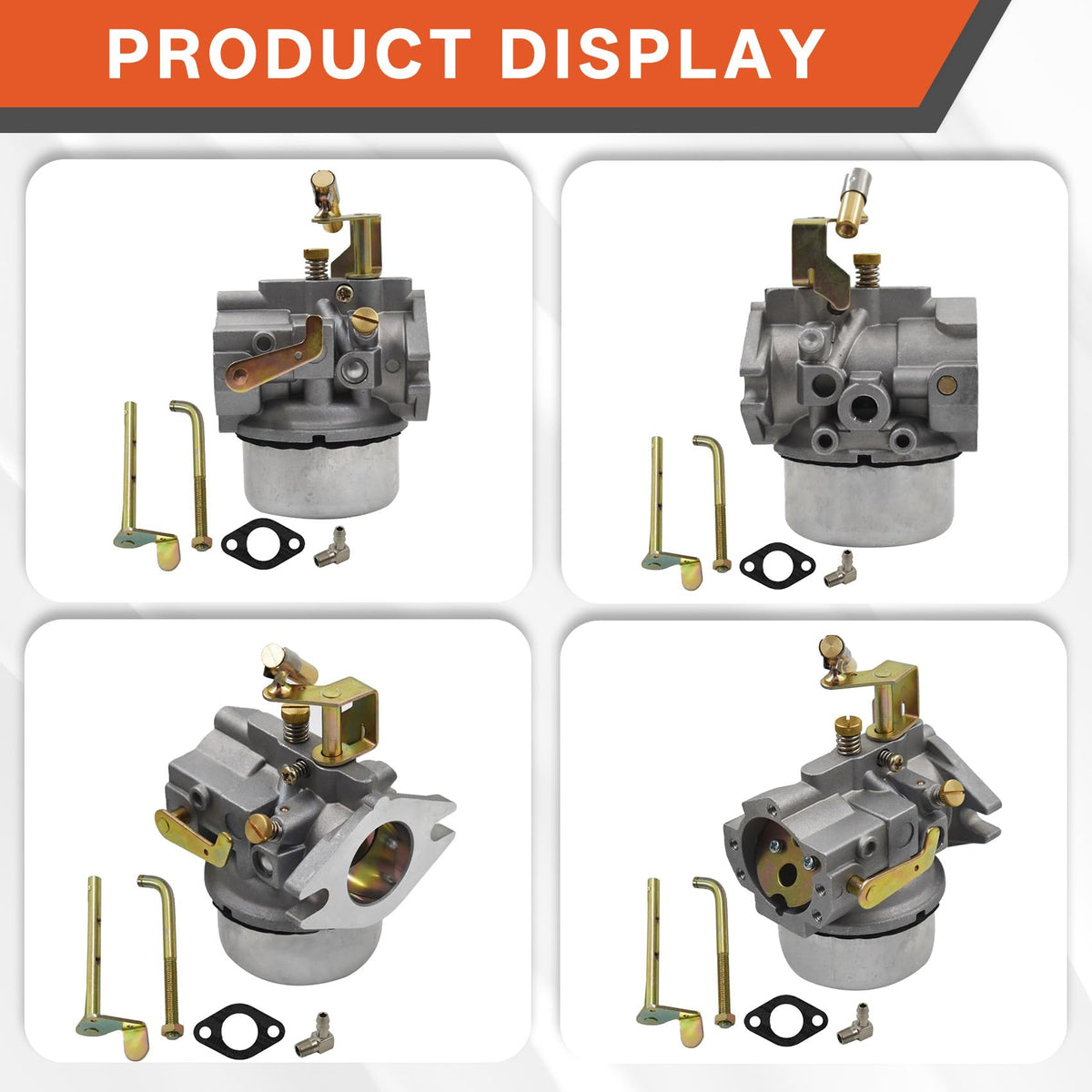 Labwork packaging includes carburetor, gasket, and choke shaft options for convenience.