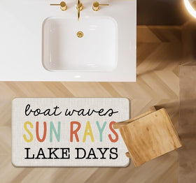 Lacosu lake welcome mat greets guests with style for indoor and outdoor use.