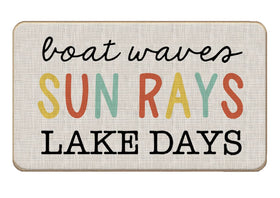 Lacosu summer boat waves doormat with decorative pattern and anti-slip surface for entryways.