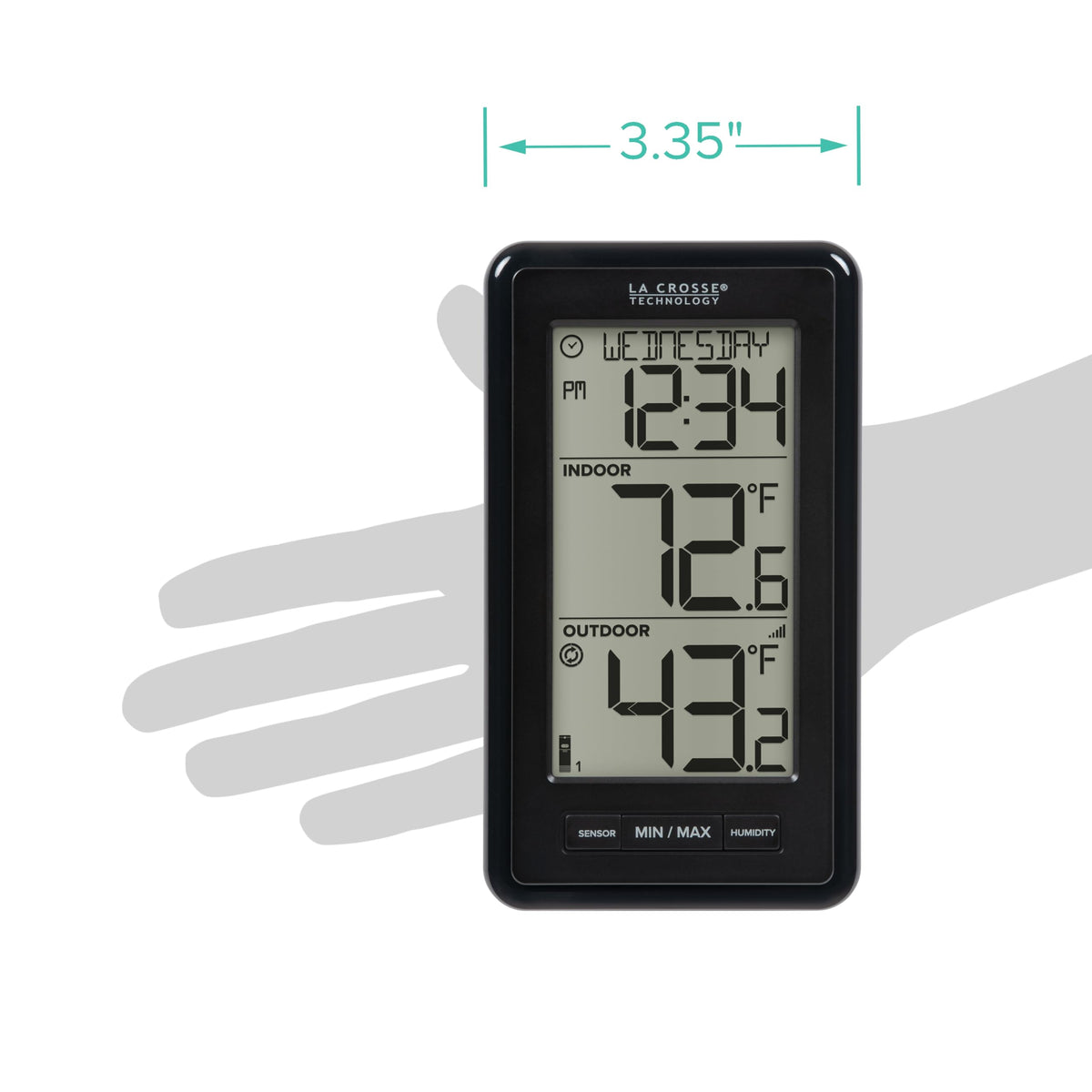 La Crosse 308-43647-INT calendar view with date and time