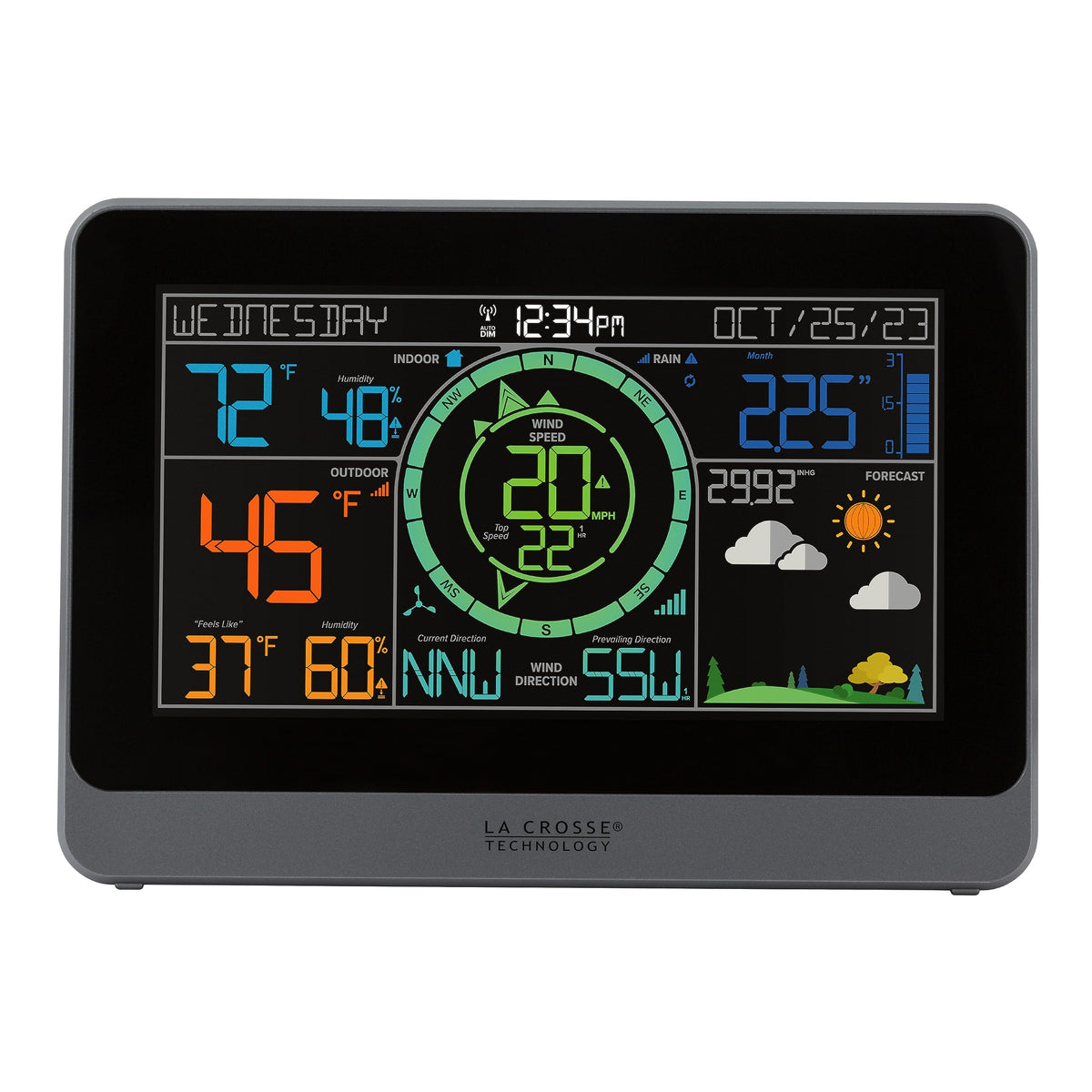 La Crosse 328-1415 cyclone-sensor wind-rose for precise wind direction and history