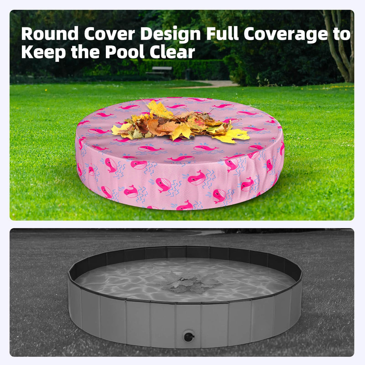 Ladadee pool cover blocks debris and reduces evaporation when not in use.