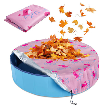 Ladadee dog pool cover for 32-inch pool with secure drawstring keeps debris out.