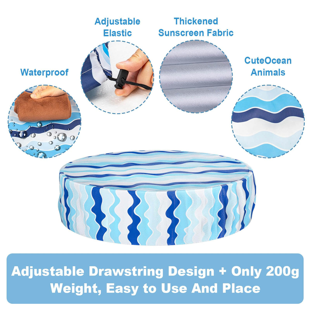 Ladadee foldable dog pool cover 48-inch waterproof durable for outdoor use