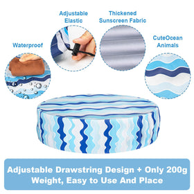 Ladadee foldable dog pool cover 48-inch waterproof durable for outdoor use