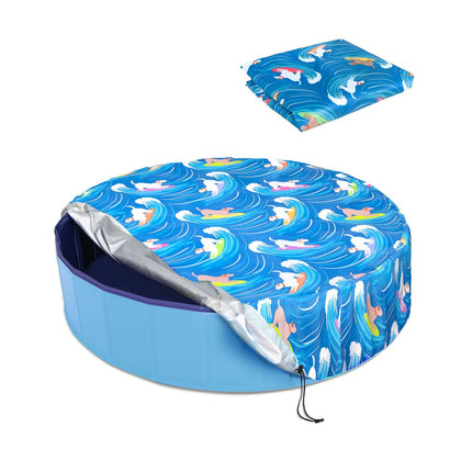 Ladadee foldable pool cover 32in diameter shields debris and sunlight.