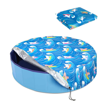 Ladadee foldable round pool cover for 32in diameter protects pool from debris.