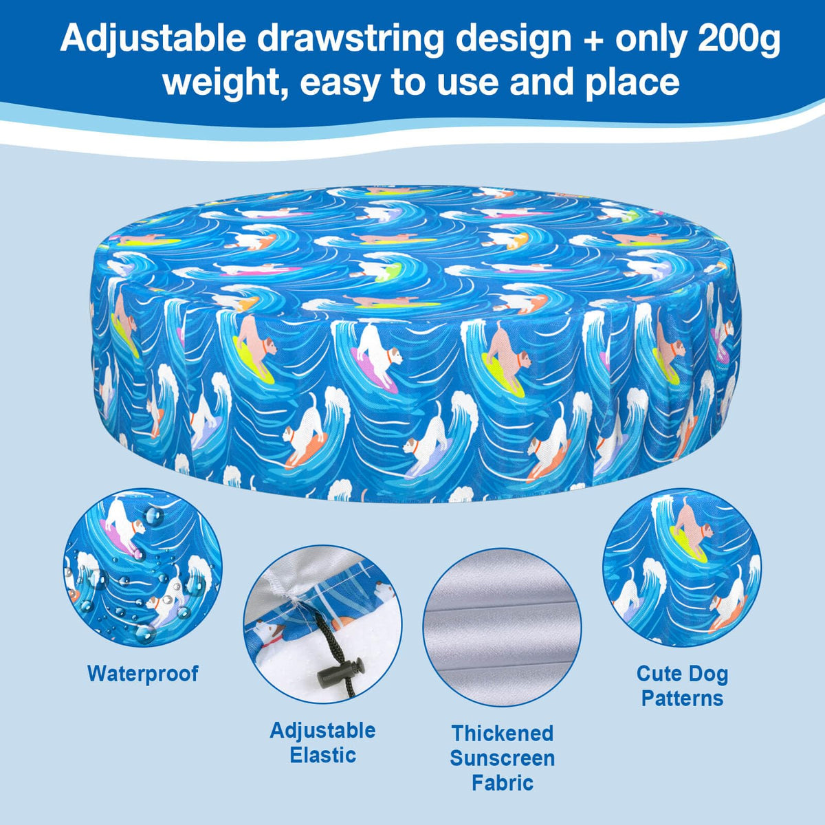 Ladadee foldable pool cover 48in diameter keeps water clean for next use.