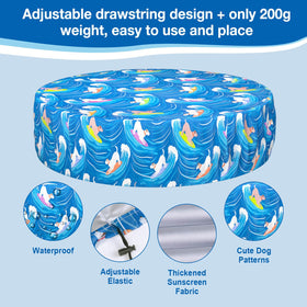 Ladadee foldable round pool cover for 48in diameter keeps water clean and storage-ready.