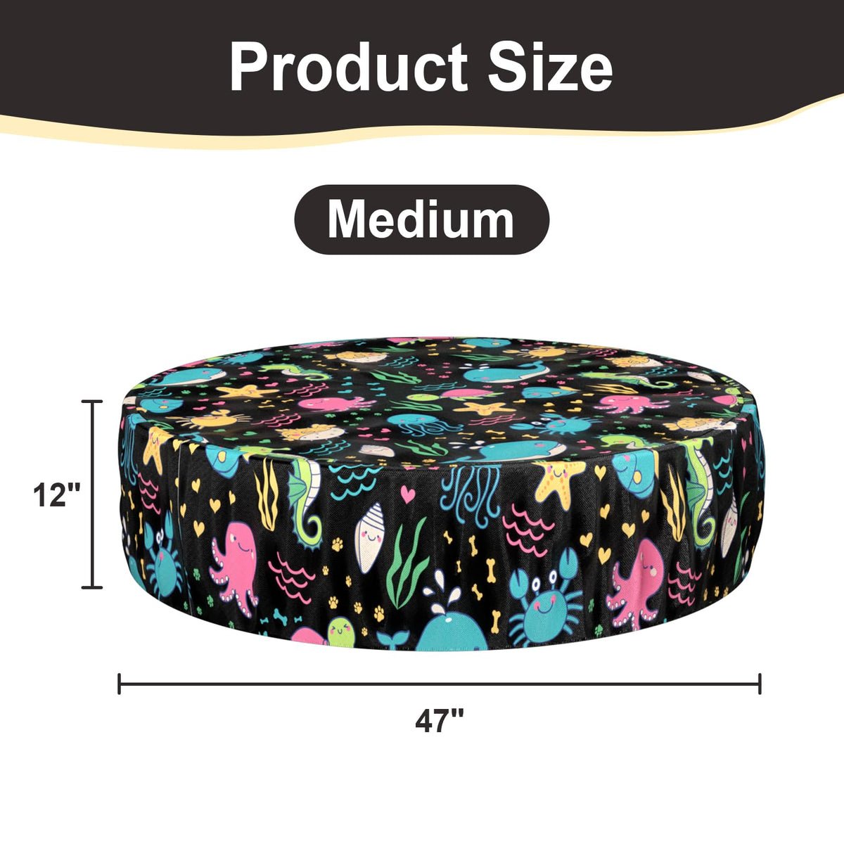 Ladadee foldable round pool cover for 63in fits large pools and blocks sun exposure