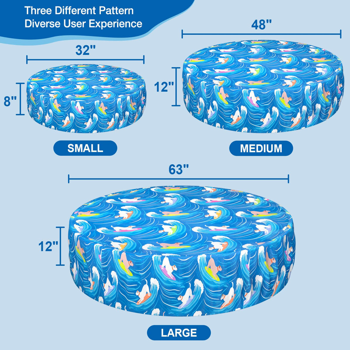 Ladadee pool cover with elastic hem cord for a secure fit.