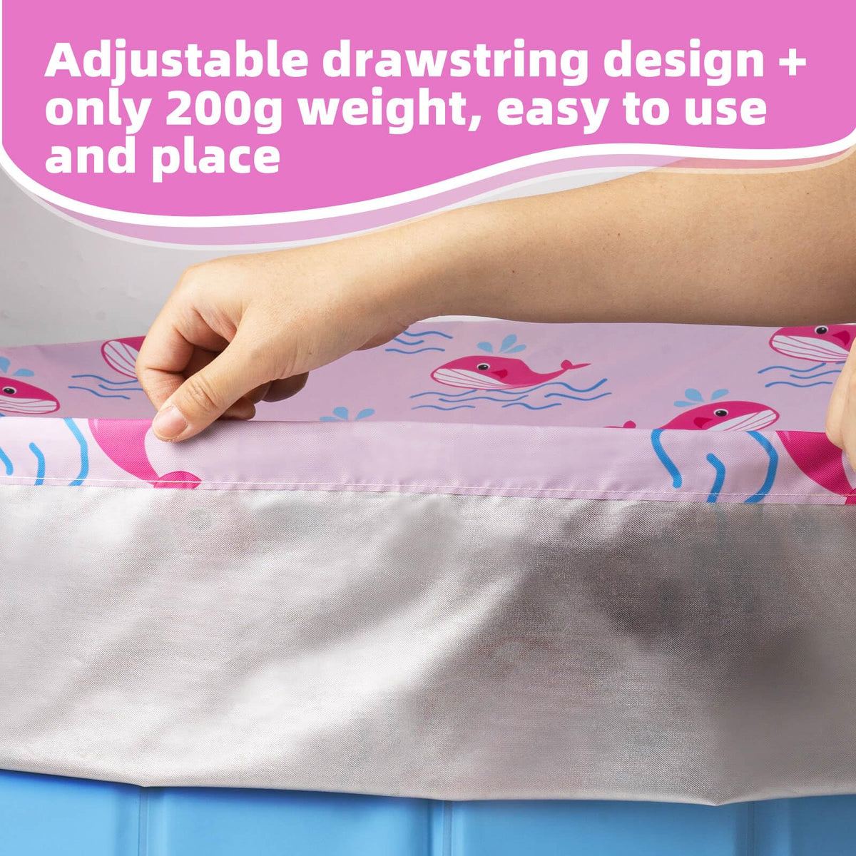 Ladadee pool cover in waterproof 210D Oxford fabric resists wear.
