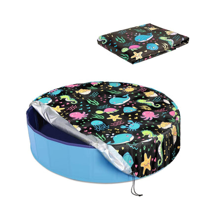 Ladadee round pool cover 32in ocean pattern protects small pools from debris