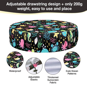 Ladadee round pool cover 48in ocean pattern shields larger tubs from rain