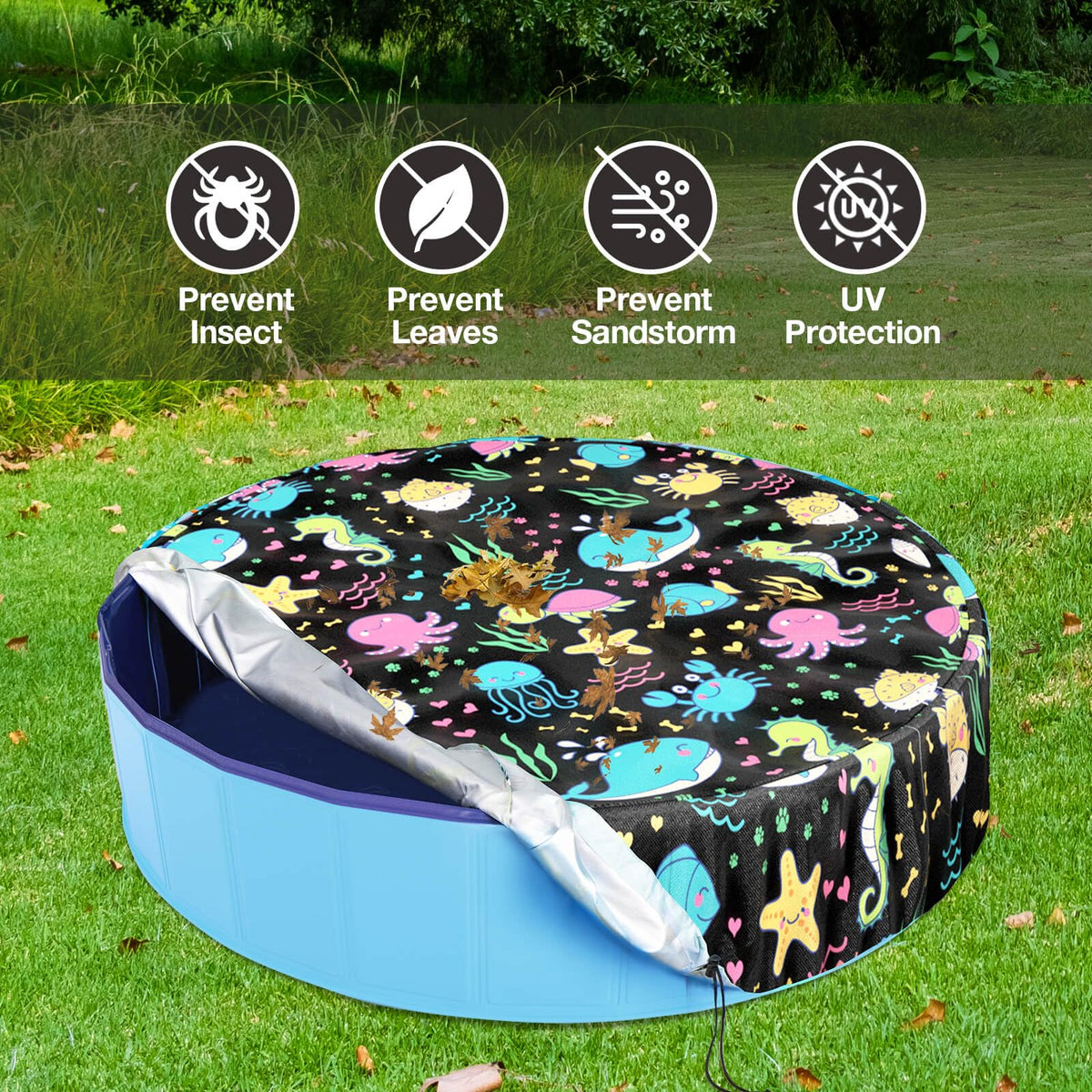 Ladadee washable and foldable pool cover for easy storage