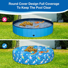 Ladadee washable and durable pool cover folds compactly for storage after use.
