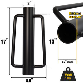 Close-up of LADECH steel construction on a durable post driver