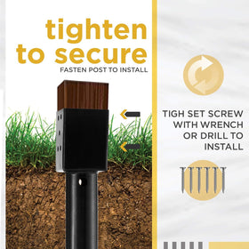 LADECH ground anchor used for mailbox post support