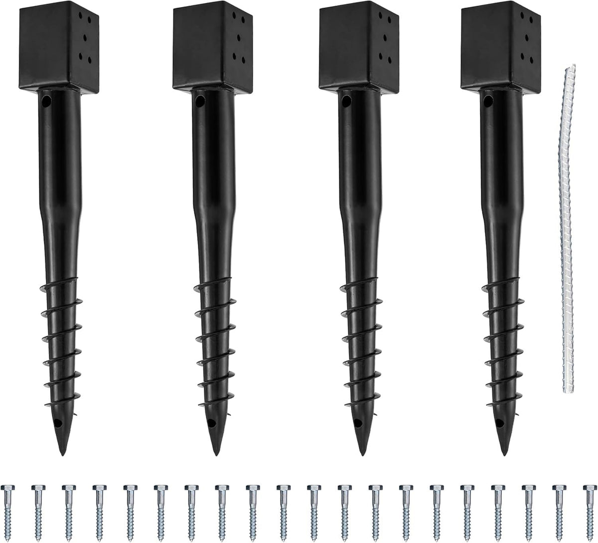 LADECH ground anchor four-pack ready for stable post installation