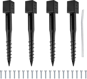 LADECH ground anchor four-pack ready for stable post installation