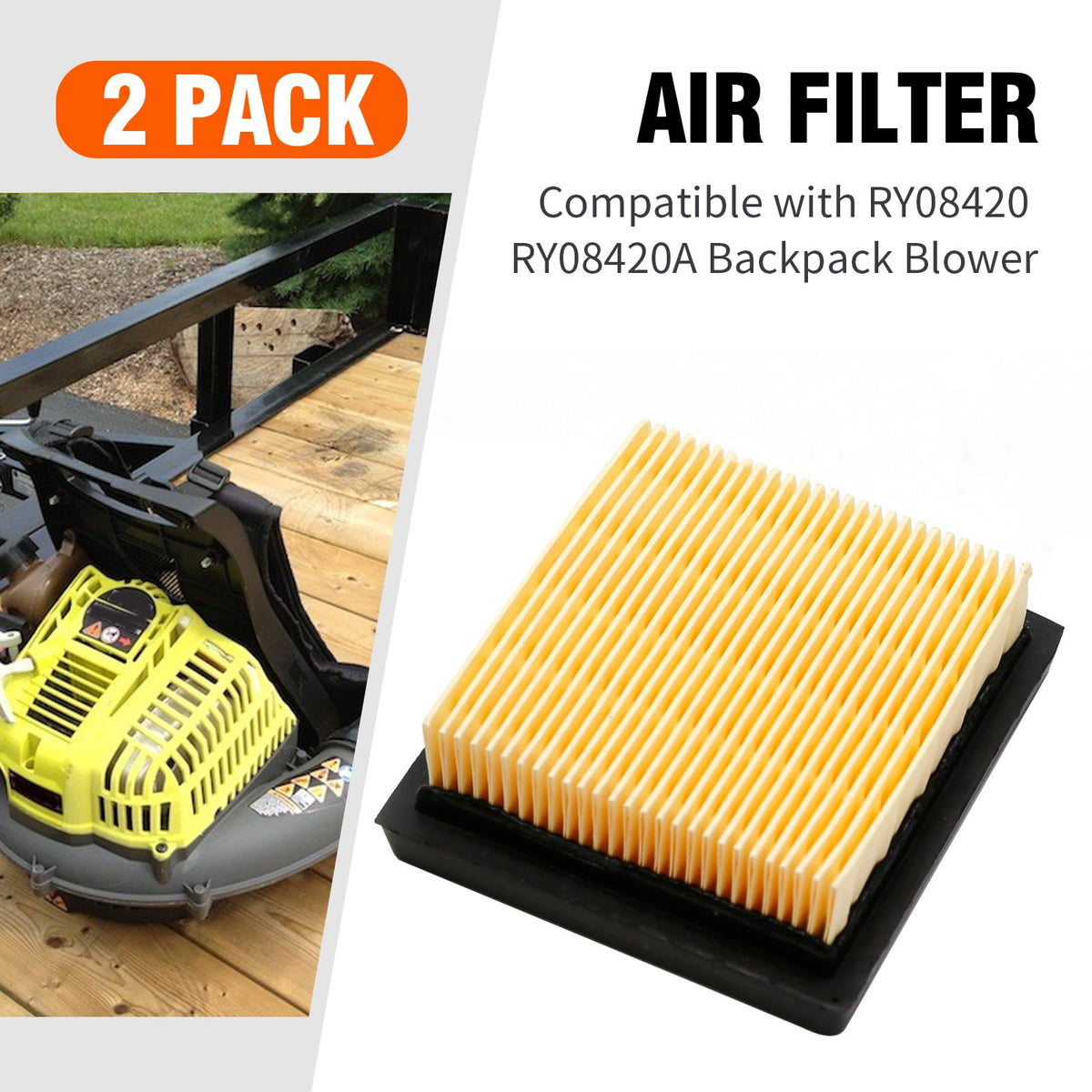 Laffoonparts backpack blower filter close-up showing filtration material.