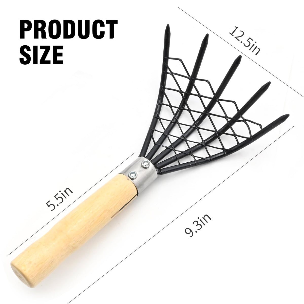 laffoonparts wooden ergonomic handle provides comfortable digging during beach foraging.