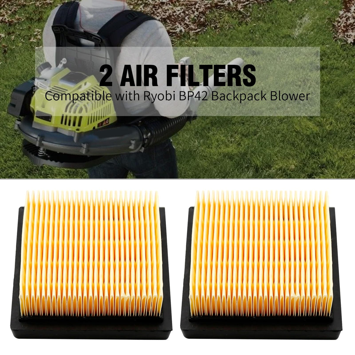 Laffoonparts Ryobi RY08420 compatible air filter ensures clean intake and consistent performance.