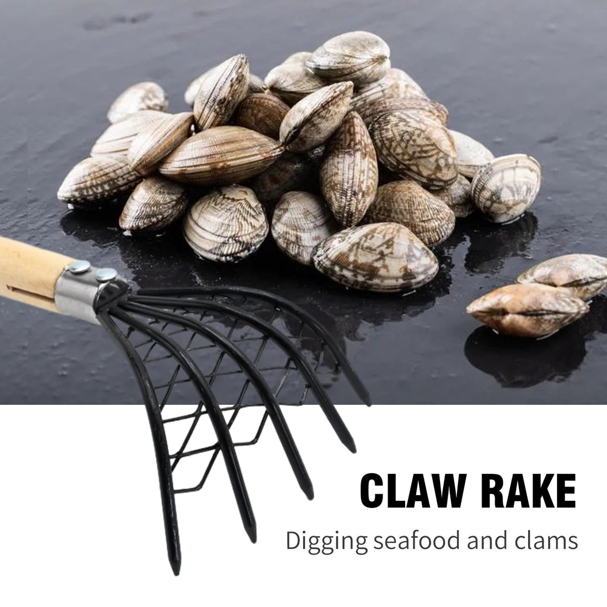 laffoonparts shellfish rake offers multi-use for gardening and digging.