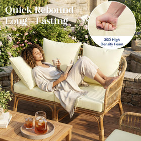L'AGRATY cushions feature straps and a carry handle for easy transport.