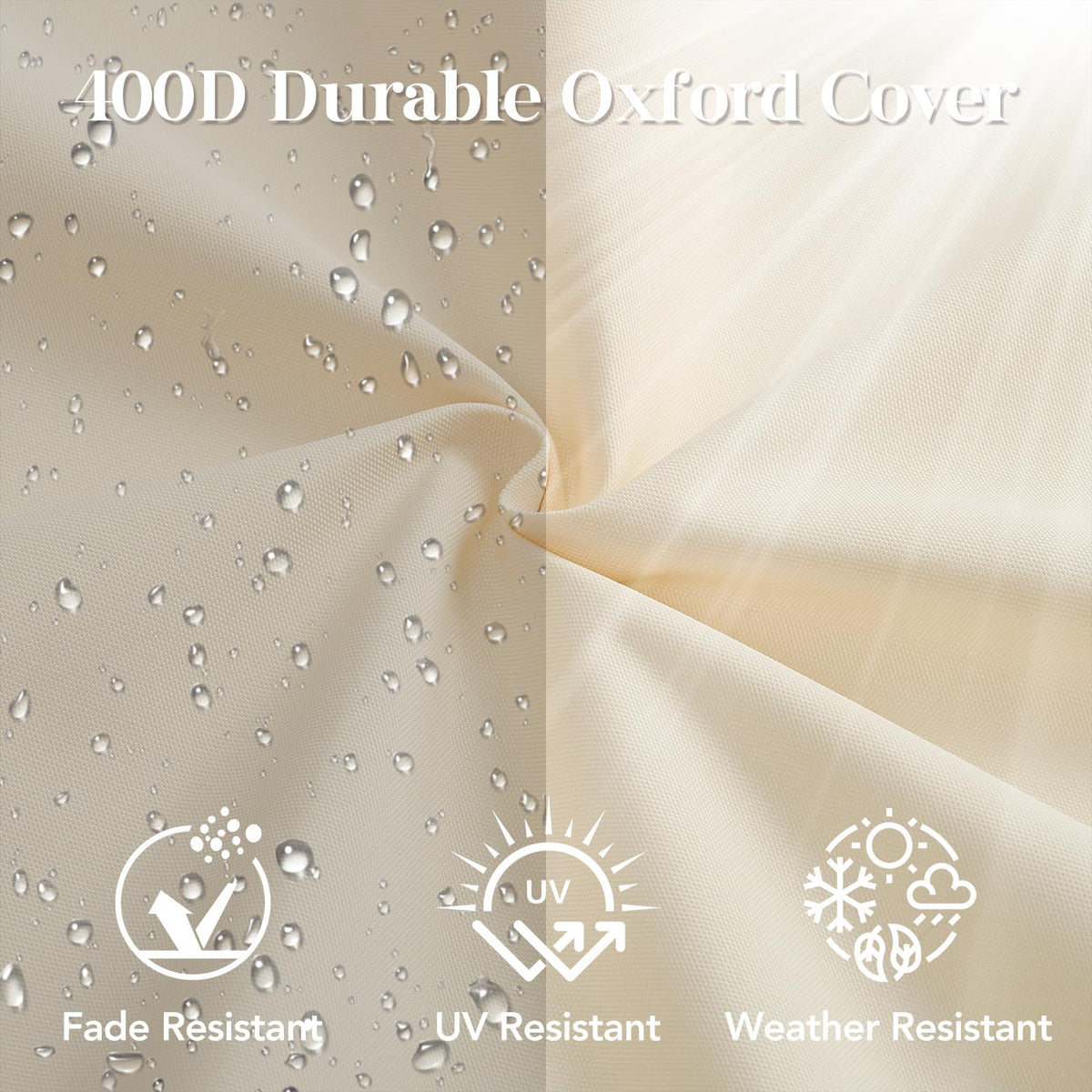 L'AGRATY weatherproof fabric on cushions resists spills and sun fading.