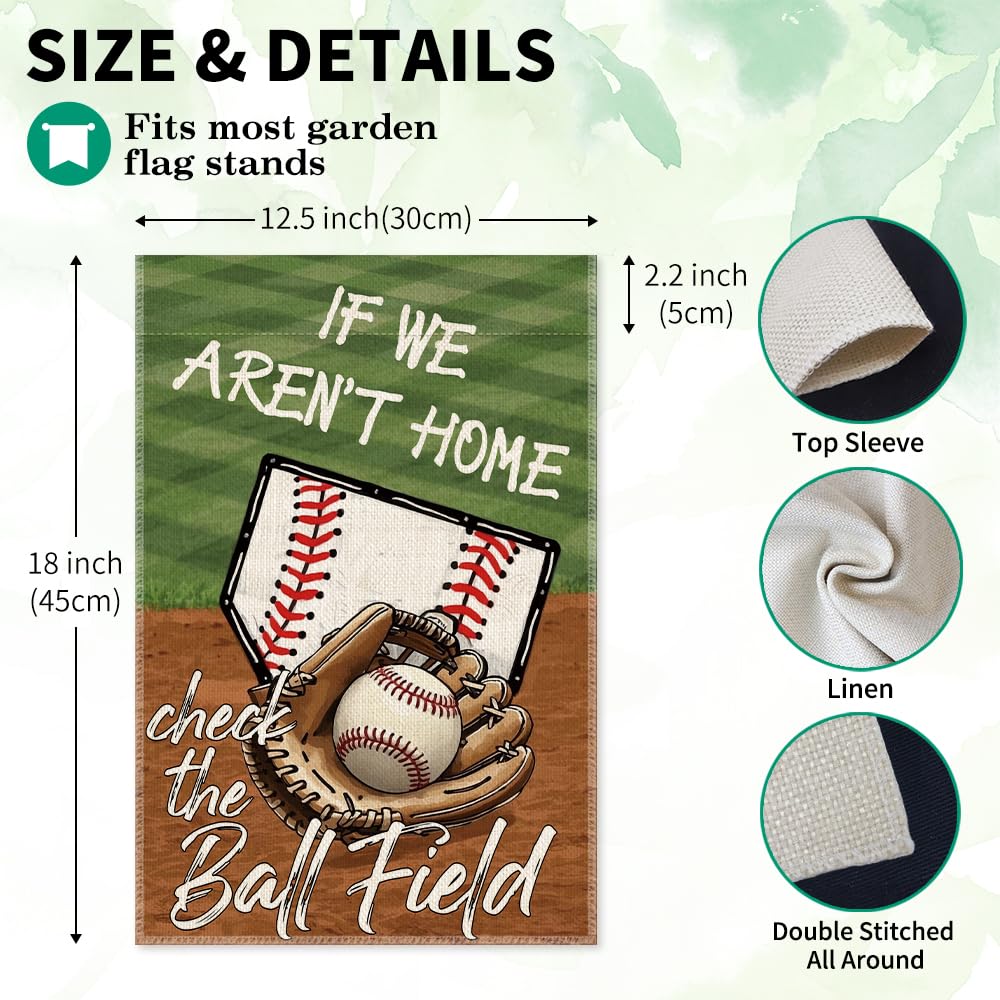 LAGZDFC ball-field flag décor for gardens and porches, weather-resistant and fade-resistant.