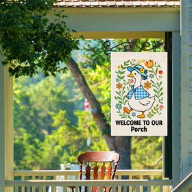 LAGZDFC garden porch linen flag adds seasonal charm.